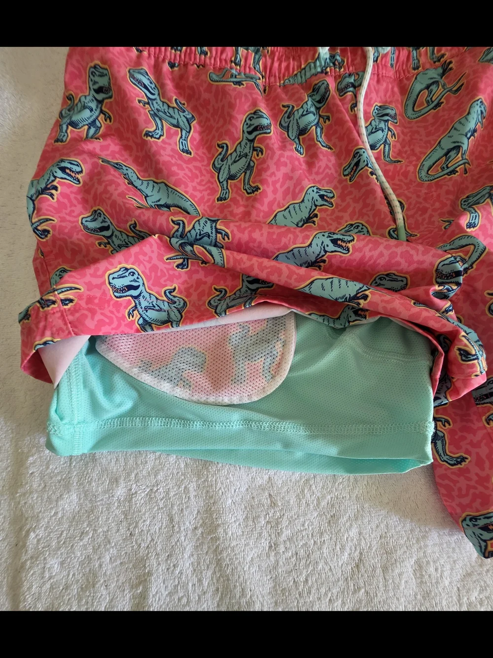 Member's Mark Men's Swim Trunks Size XL Pink Dinosaur Print NWT